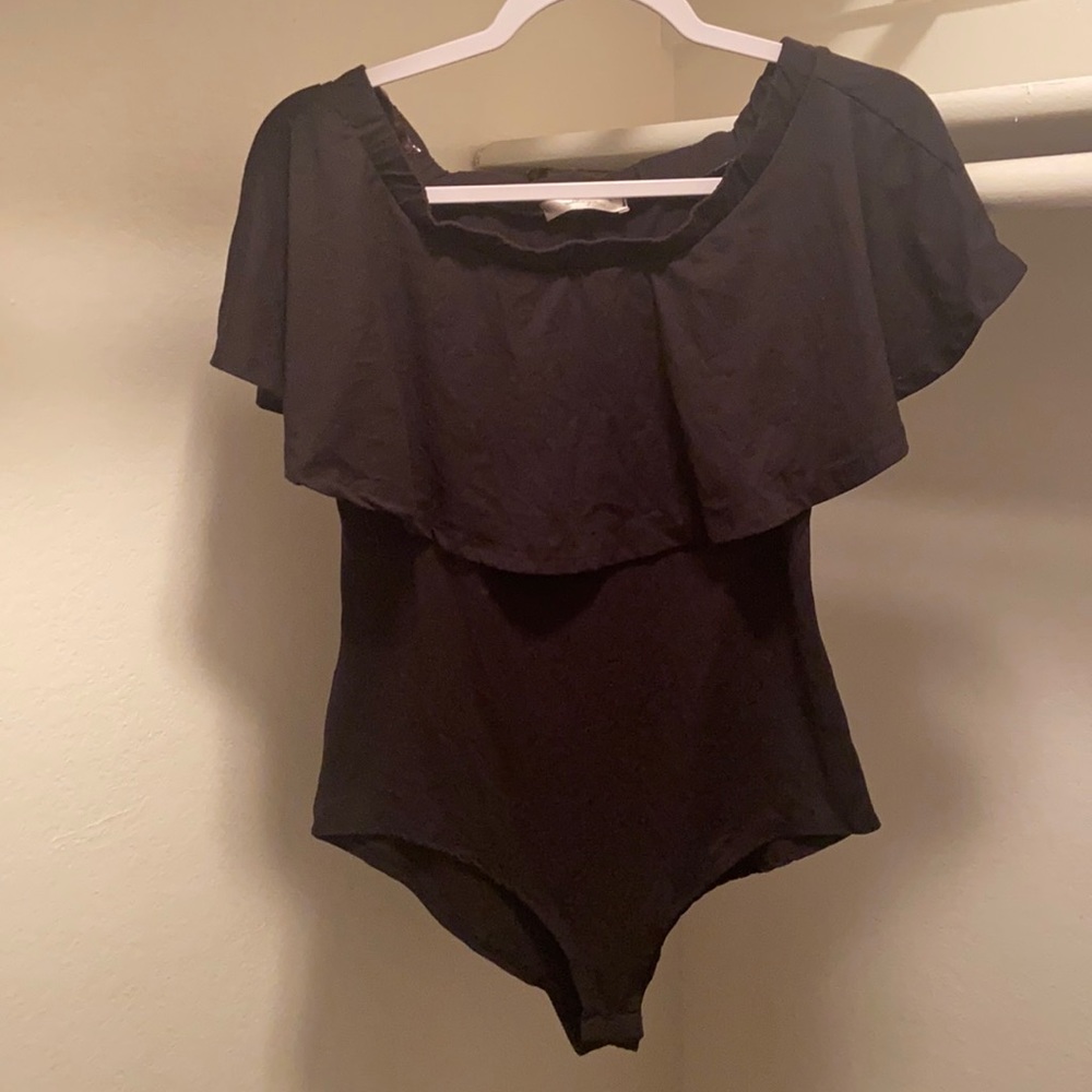 Black off shoulder top